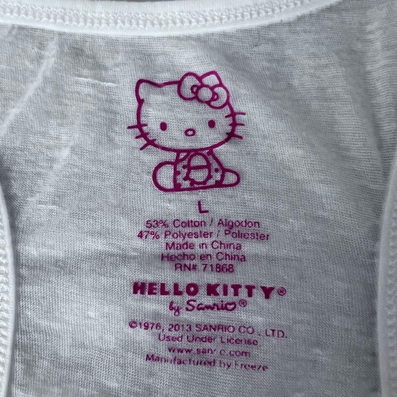 Hello kitty rainbow stripe racer back white tank top size large - Picture 3 of 3